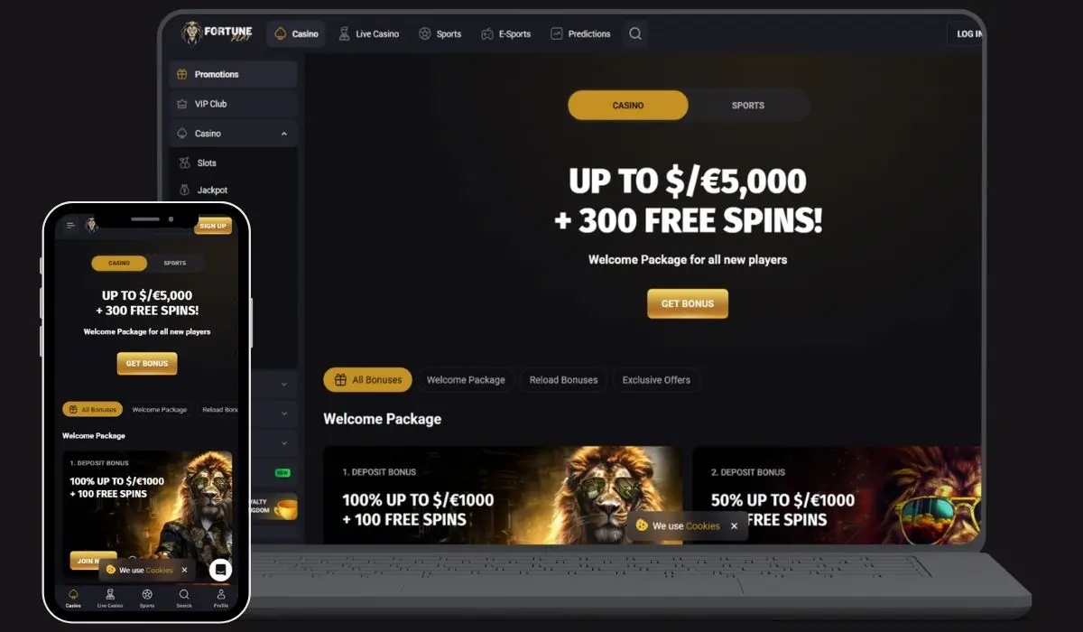 FortunePlay Mobile and Desktop Casino with 5000 bonus and 300 Free Spins
