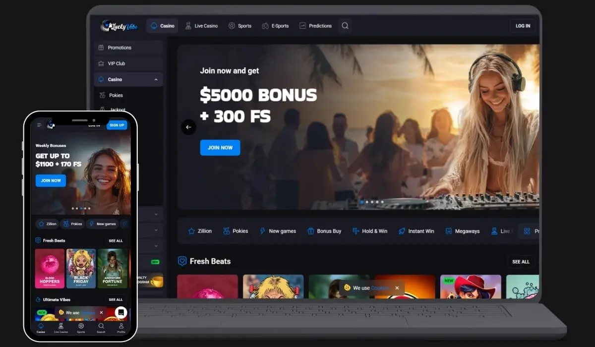 Lucky Vibe Casinos 500 Bonus + 30 FS Mobile and Desktop