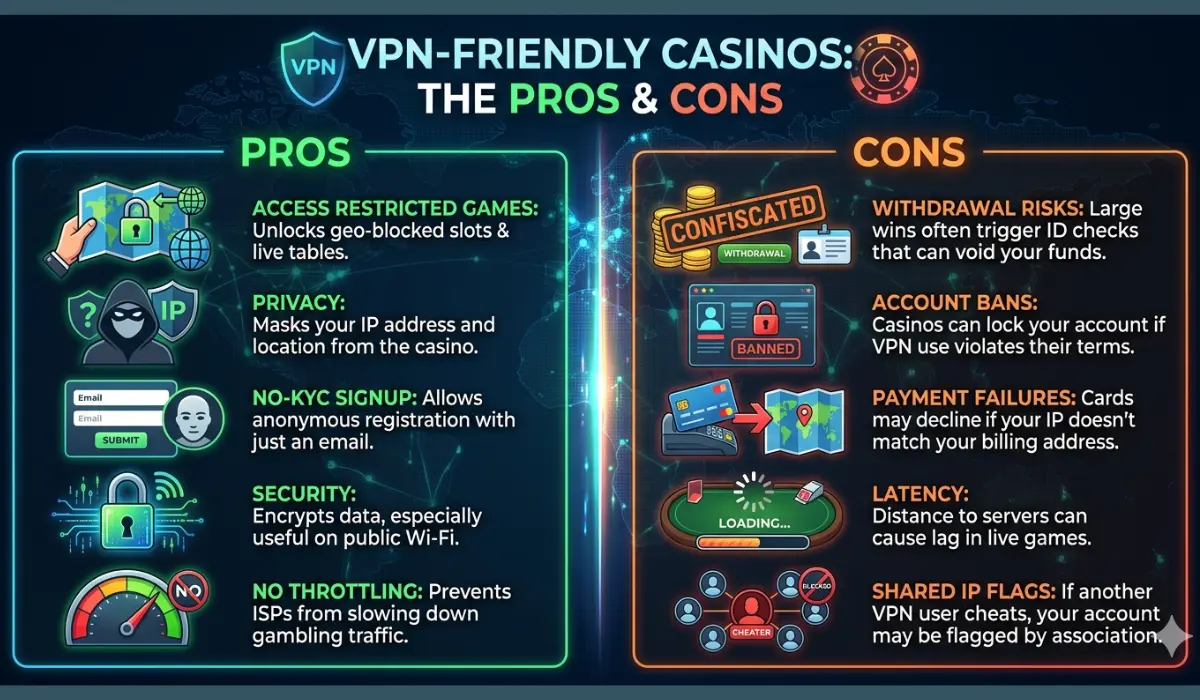 VPN- Friendly Casinos: Pros & Cons