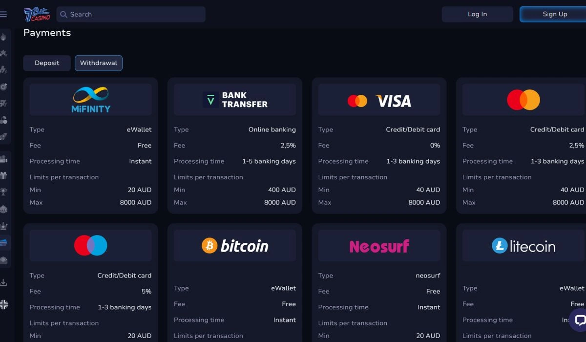 7bit casino payment withdrawals
