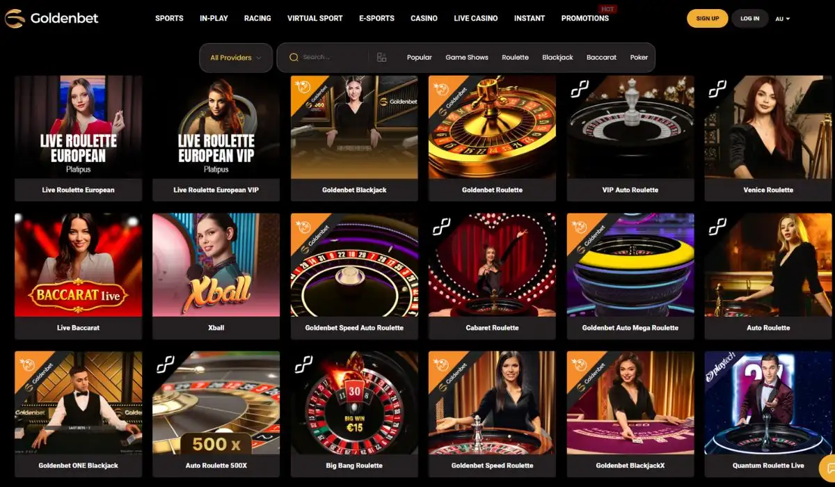 Goldenbet live dealer casinos