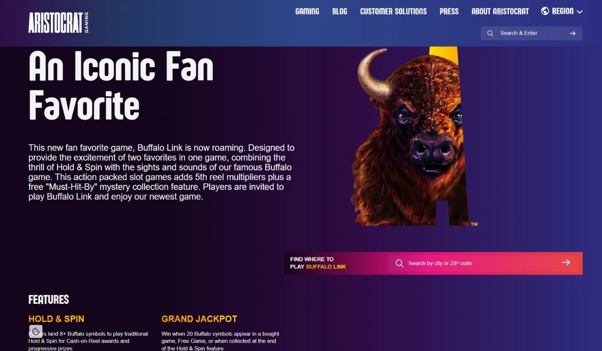 Buffalo link Aristocrat Pokies