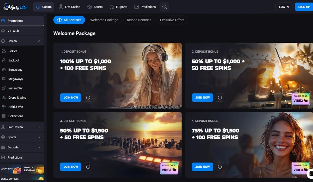 LuckyVibe Welcome Bonus