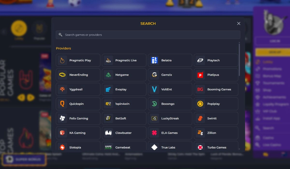 Rolling slots game providers
