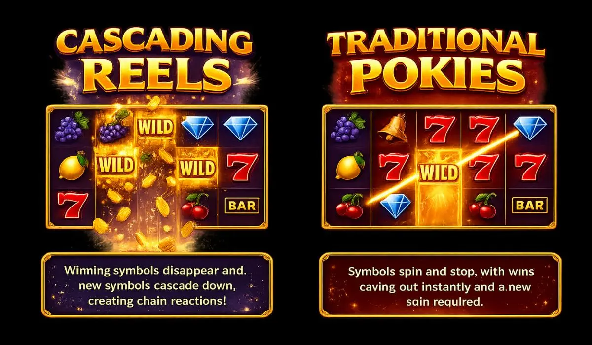 cascading reels & traditional pokies