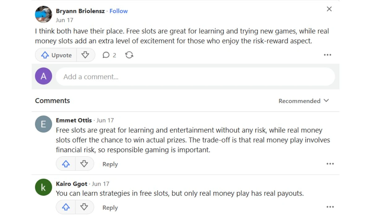 reddit discussion about free pokies vs real money