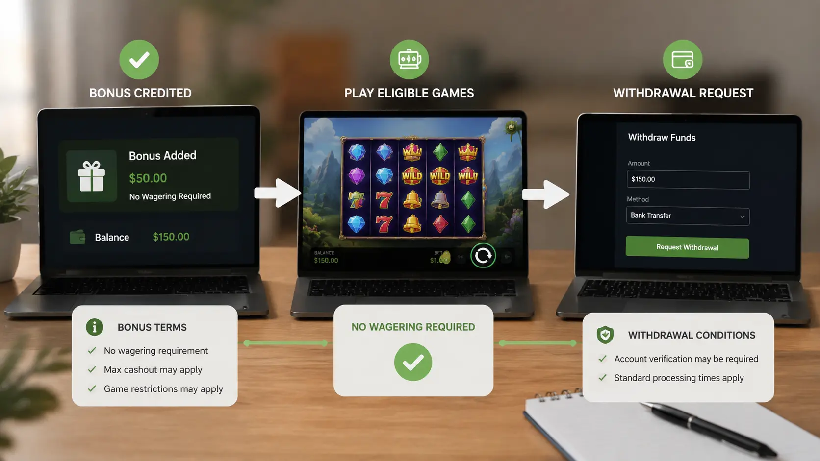How No Wagering Bonuses Work