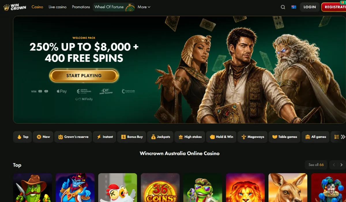 WinCrown online casino with huge bonuses