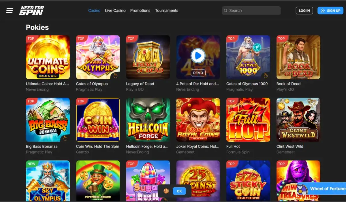 Need for spin online pokies